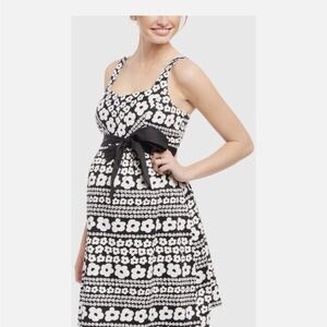 Motherhood Black and White Floral Dress